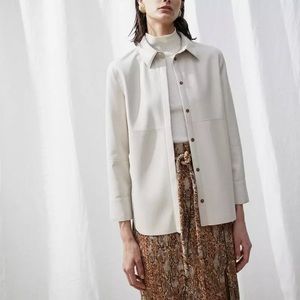 Nanushka vegan leather shirt cream